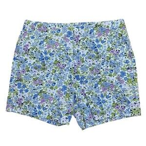 Lands' End Girls Shorts Pockets Zipper Floral Size 14
